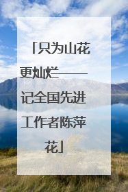 只为山花更灿烂——记全国先进工作者陈萍花