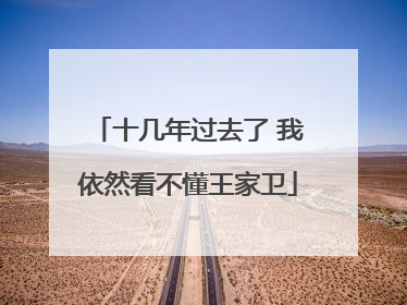 十几年过去了 我依然看不懂王家卫