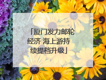 厦门发力邮轮经济 海上游持续提档升级