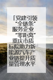 党建引领“全链条” 服务企业“零距离” 重庆市质标院助力新能源汽车产业链提升质量管理水平