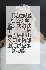党建赋能 红色引擎锻造物资铁军——吉林省吉林供电公司物资部激活供应链新动能
