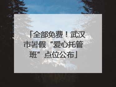 全部免费！武汉市暑假“爱心托管班”点位公布
