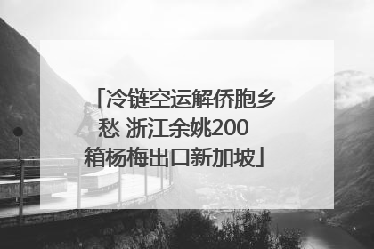 冷链空运解侨胞乡愁 浙江余姚200箱杨梅出口新加坡