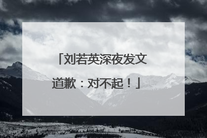 刘若英深夜发文道歉：对不起！
