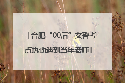 合肥“00后”女警考点执勤遇到当年老师