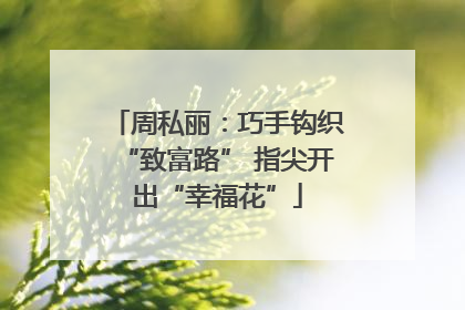 周私丽：巧手钩织“致富路” 指尖开出“幸福花”