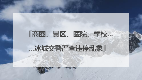 商圈、景区、医院、学校……冰城交警严查违停乱象