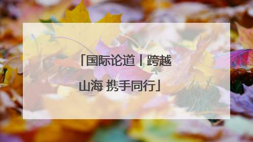 国际论道丨跨越山海 携手同行