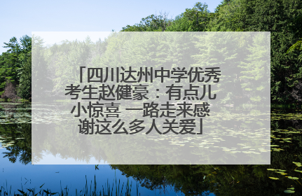 四川达州中学优秀考生赵健豪：有点儿小惊喜 一路走来感谢这么多人关爱