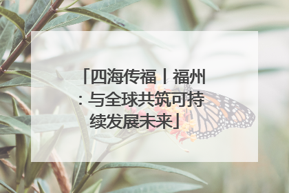 四海传福丨福州：与全球共筑可持续发展未来