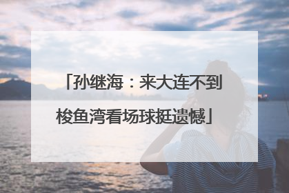 孙继海：来大连不到梭鱼湾看场球挺遗憾