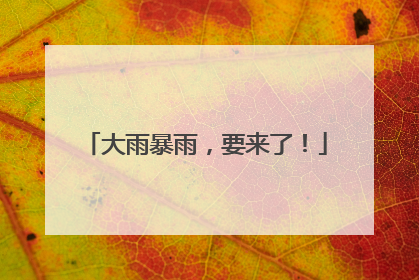 大雨暴雨，要来了！