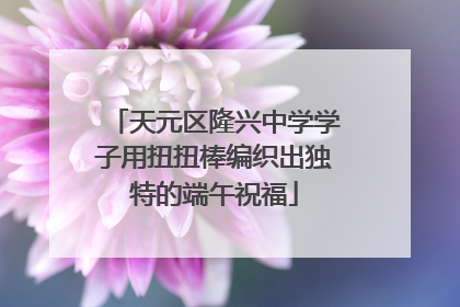天元区隆兴中学学子用扭扭棒编织出独特的端午祝福
