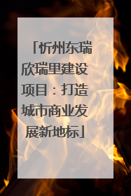 忻州东瑞欣瑞里建设项目：打造城市商业发展新地标