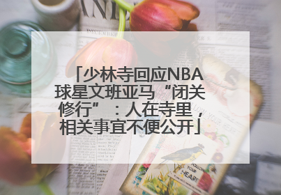 少林寺回应NBA球星文班亚马“闭关修行”：人在寺里，相关事宜不便公开