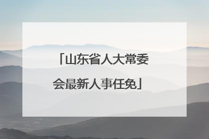 山东省人大常委会最新人事任免