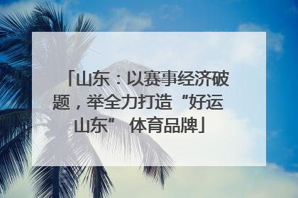 山东：以赛事经济破题，举全力打造“好运山东” 体育品牌