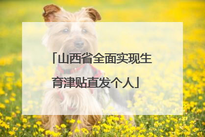 山西省全面实现生育津贴直发个人
