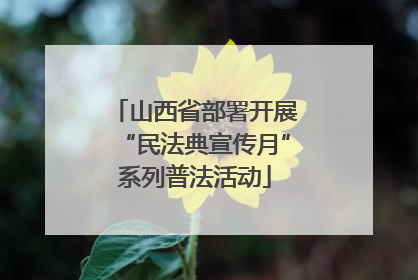 山西省部署开展“民法典宣传月”系列普法活动