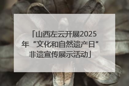 山西左云开展2025年“文化和自然遗产日”非遗宣传展示活动