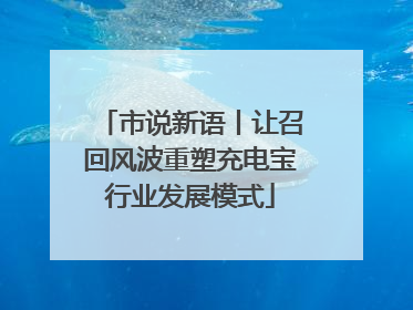 市说新语丨让召回风波重塑充电宝行业发展模式