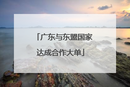 广东与东盟国家达成合作大单