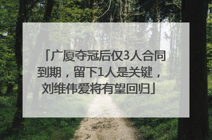 广厦夺冠后仅3人合同到期，留下1人是关键，刘维伟爱将有望回归
