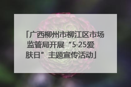 广西柳州市柳江区市场监管局开展“5·25爱肤日”主题宣传活动