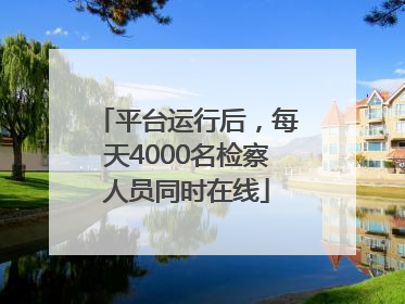 平台运行后，每天4000名检察人员同时在线