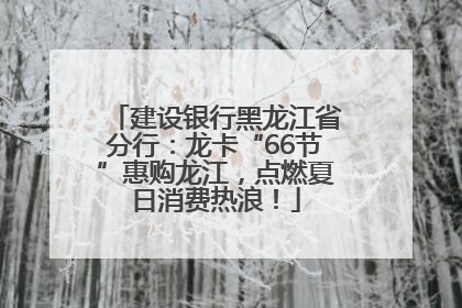 建设银行黑龙江省分行：龙卡“66节”惠购龙江，点燃夏日消费热浪！