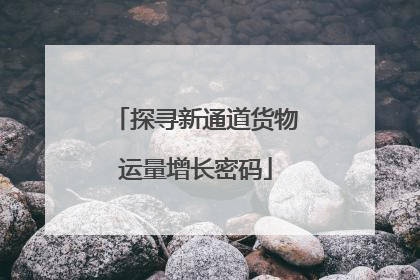探寻新通道货物运量增长密码