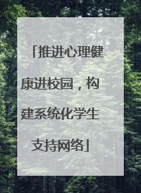 推进心理健康进校园，构建系统化学生支持网络