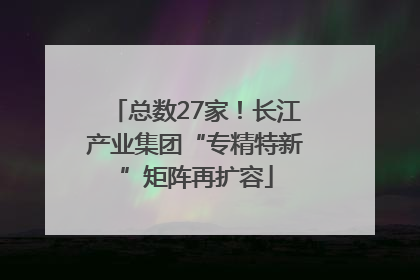 总数27家！长江产业集团“专精特新”矩阵再扩容