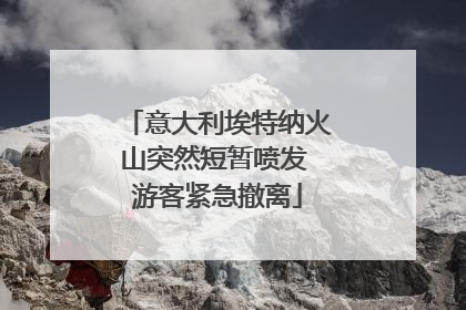 意大利埃特纳火山突然短暂喷发 游客紧急撤离