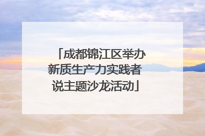 成都锦江区举办新质生产力实践者说主题沙龙活动