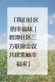 我们社区的幸福味｜碧潭社区三方联席会议共建紫岫幸福家