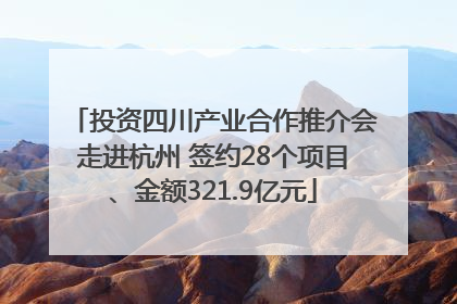 投资四川产业合作推介会走进杭州 签约28个项目、金额321.9亿元