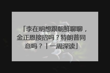 李在明想跟朝鲜聊聊，金正恩接招吗？特朗普同意吗？丨一周深读
