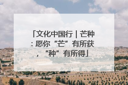 文化中国行｜芒种：愿你“芒”有所获，“种”有所得
