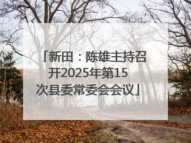 新田：陈雄主持召开2025年第15次县委常委会会议