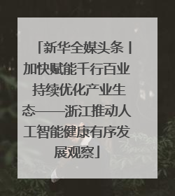 新华全媒头条丨加快赋能千行百业 持续优化产业生态——浙江推动人工智能健康有序发展观察