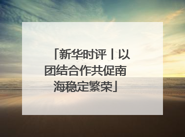 新华时评丨以团结合作共促南海稳定繁荣