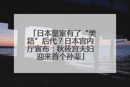 日本皇室有了“美籍”后代？日本宫内厅宣布：秋筱宫夫妇迎来首个孙辈