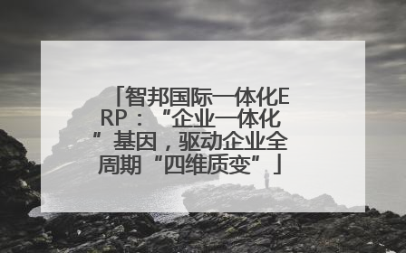 智邦国际一体化ERP：“企业一体化”基因，驱动企业全周期“四维质变”
