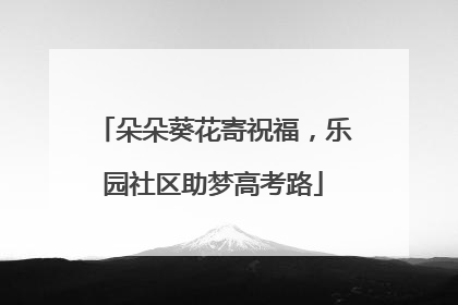 朵朵葵花寄祝福，乐园社区助梦高考路