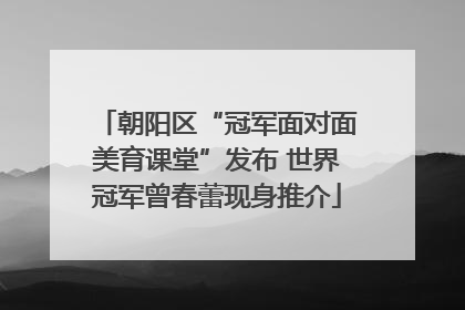 朝阳区“冠军面对面美育课堂”发布 世界冠军曾春蕾现身推介