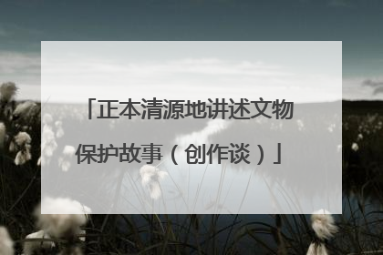 正本清源地讲述文物保护故事（创作谈）