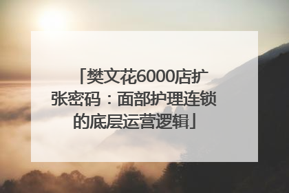 樊文花6000店扩张密码：面部护理连锁的底层运营逻辑