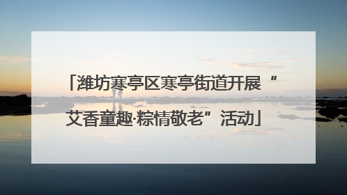潍坊寒亭区寒亭街道开展“艾香童趣·粽情敬老”活动