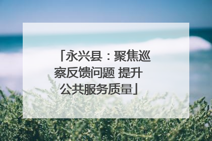 永兴县：聚焦巡察反馈问题 提升公共服务质量
